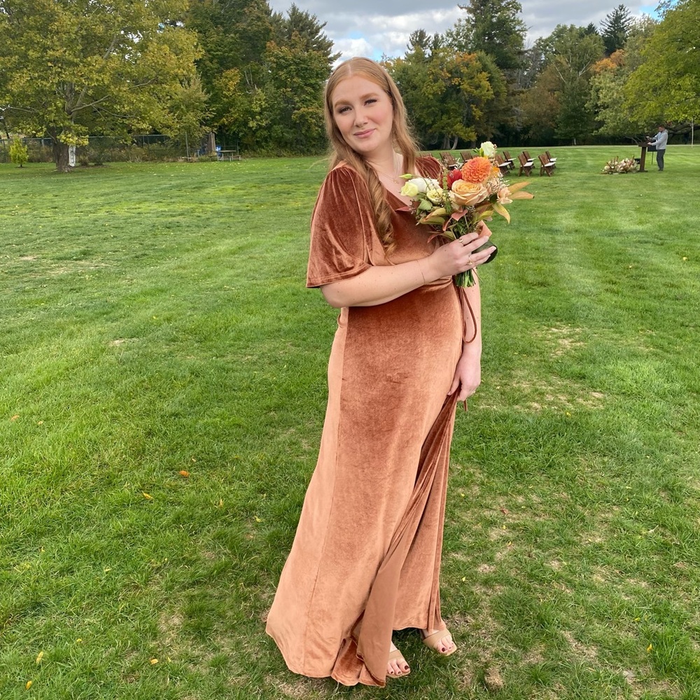 Baltic Born Meghan Velvet Wrap Maxi Dress in Spice